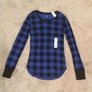 NWT Old Navy Waffle Knit Plaid Shirt
